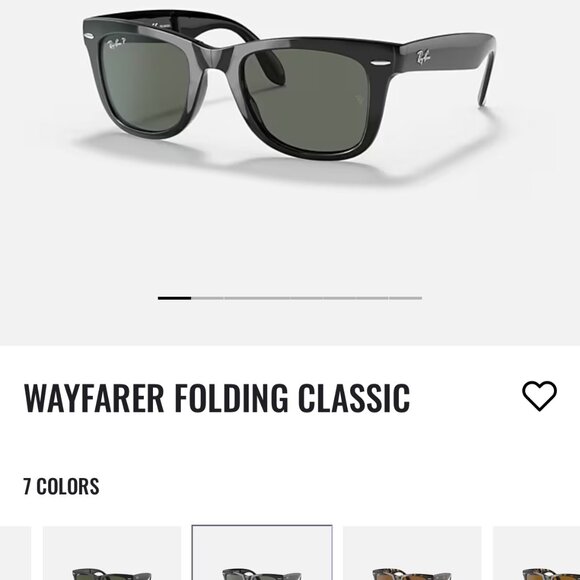 Ray-Ban Folding Wayfarer Classic, Shiny Black Frame with Polarized Green Lens - Picture 5 of 5